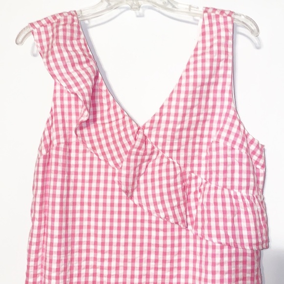 Crown & Ivy Pink Gingham Cotton Shift Dress NWOT SZ L - Picture 3 of 9